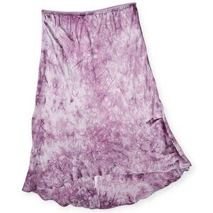 ABS by Allen Schwartz Purple Tie-Dye 100% Silk High-Low Skirt Size 27